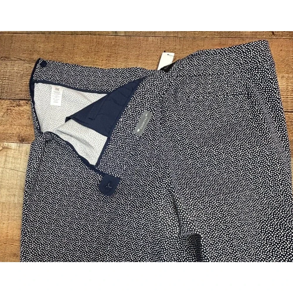 Talbots Pants Womens 16 Blue Dots Actual 38X29 Chatham Slim Ankle Side‎ Zip NWT